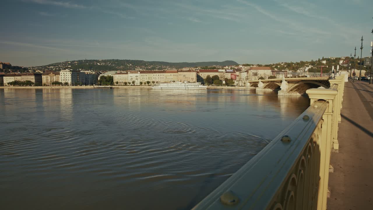 Beautiful View of Budapest Skyline from the Danube River