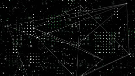 red de conexiones y procesamiento de datos contra un fondo negro
