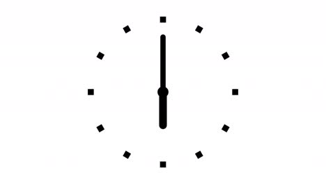 animación del reloj en animación de bucle de 12 horas. icono animado del cronómetro