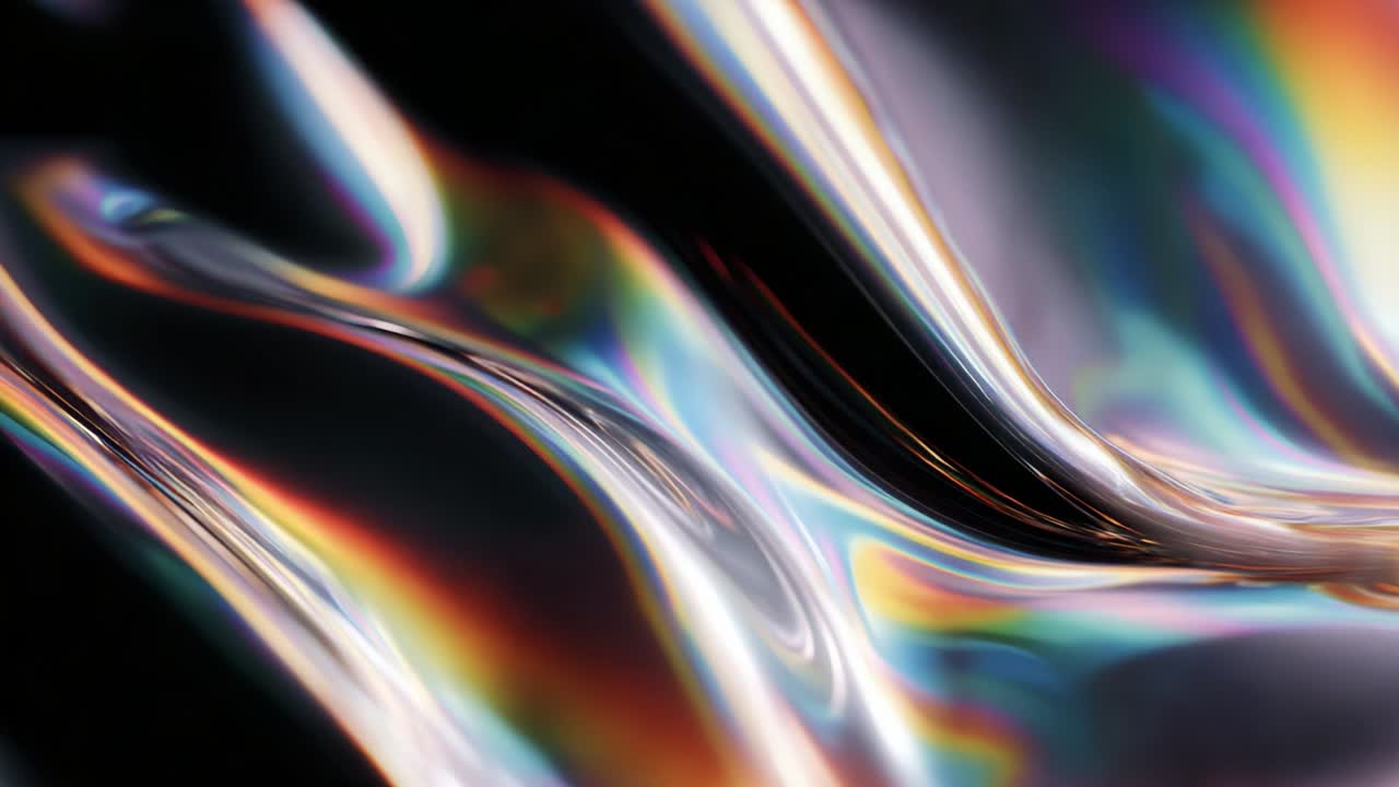 A Captivating Display of Colorful Surfaces: Observing the Vibrant Flow of Light Across Shimmering Textures in an Abstract Visual Journey