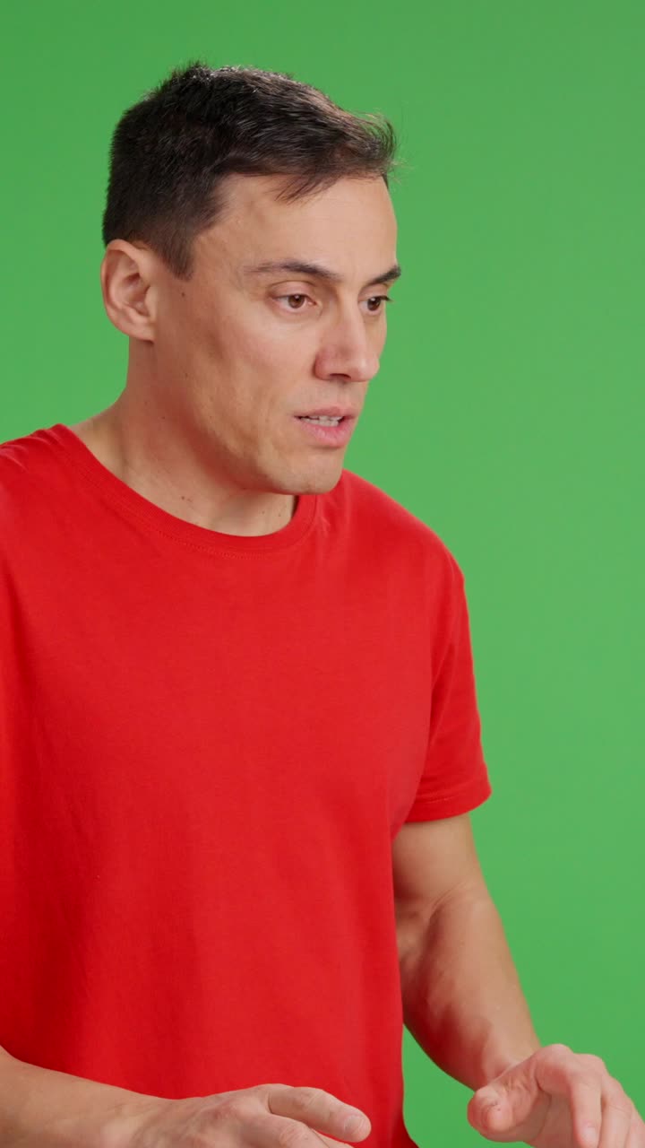Employee receives the news that he is fired. Green screen