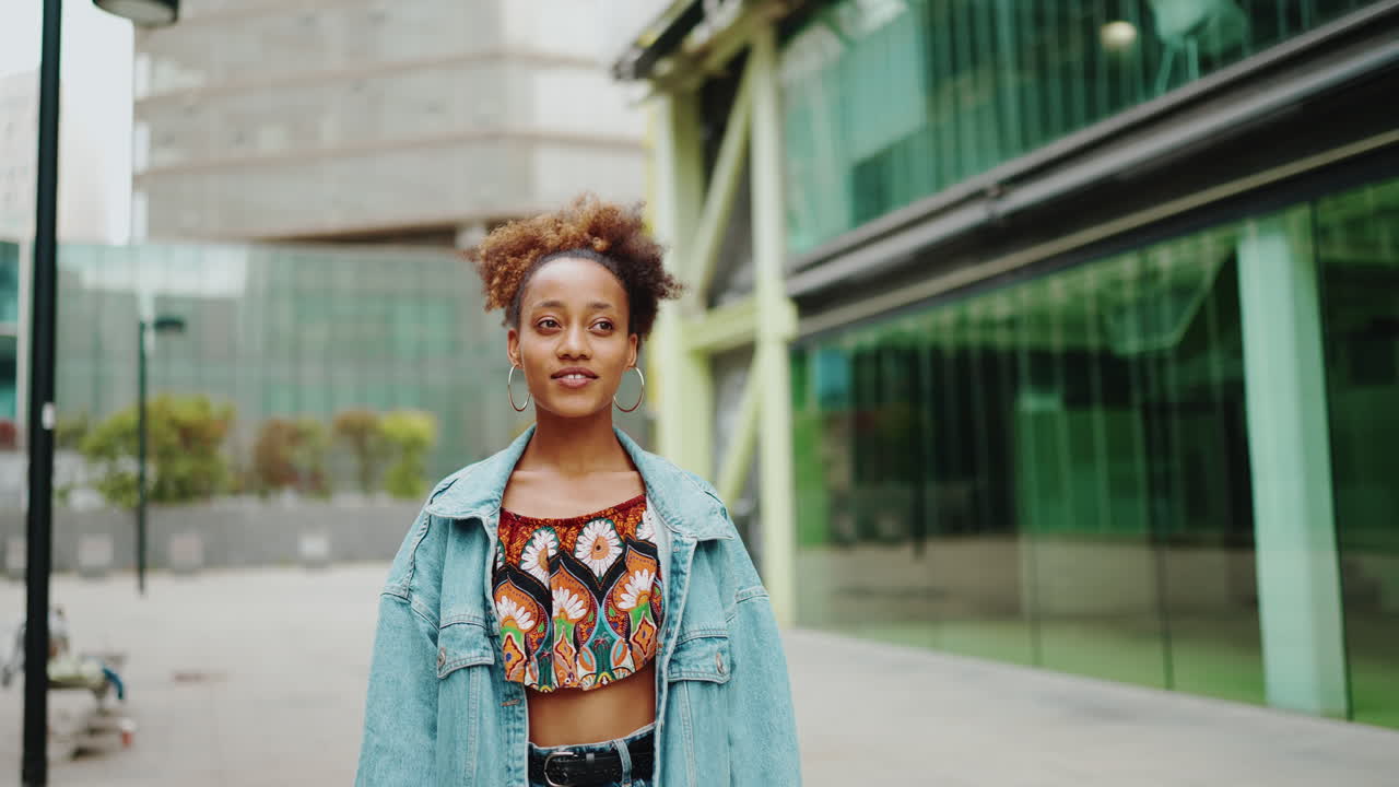 Woman using smartphone in an urban setting