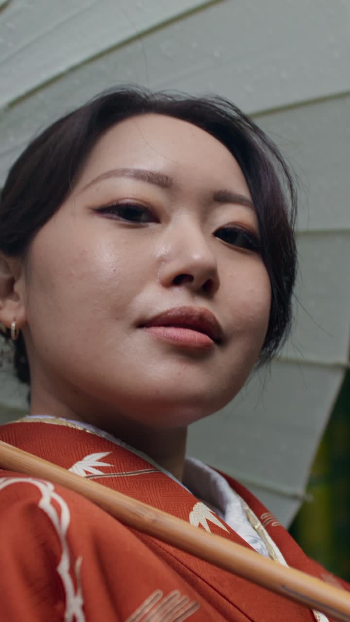 Woman in Traditional Japanese Kimono