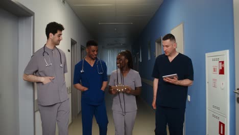 medical team in hospital corridor