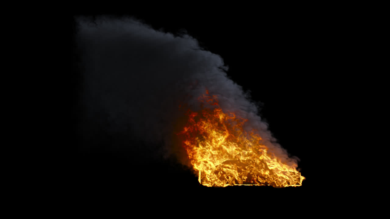 explosión de fuego y humo