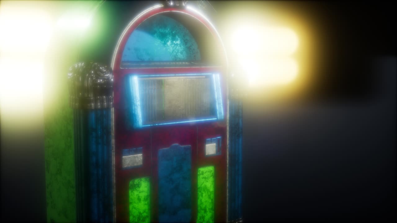 el jukebox retro en la oscuridad