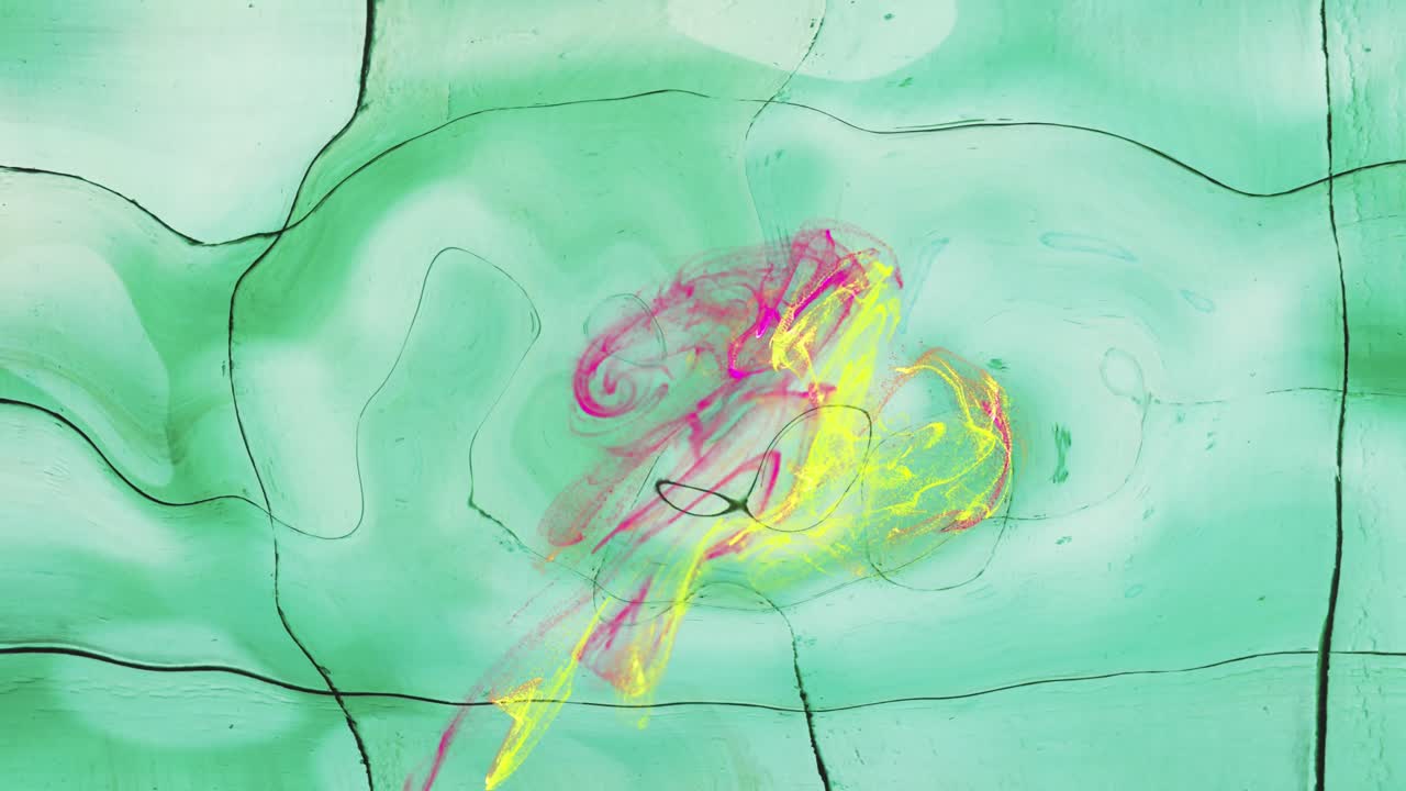 animación de luces brillantes en movimiento y olas sobre un fondo colorido