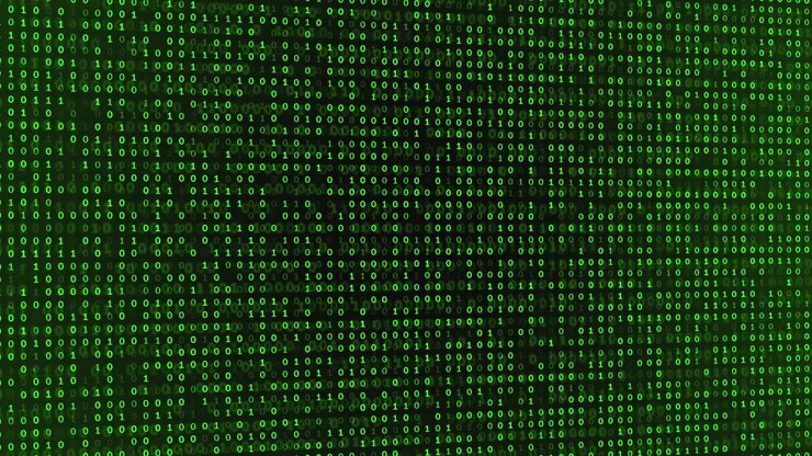 4K 3D túnel tecnológico digital big data túnel digital matriz futurista quadrada código binário