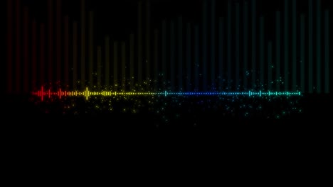 vibrant animation shows colorful audio spectrum waveform each pulse represents rhythm of sound