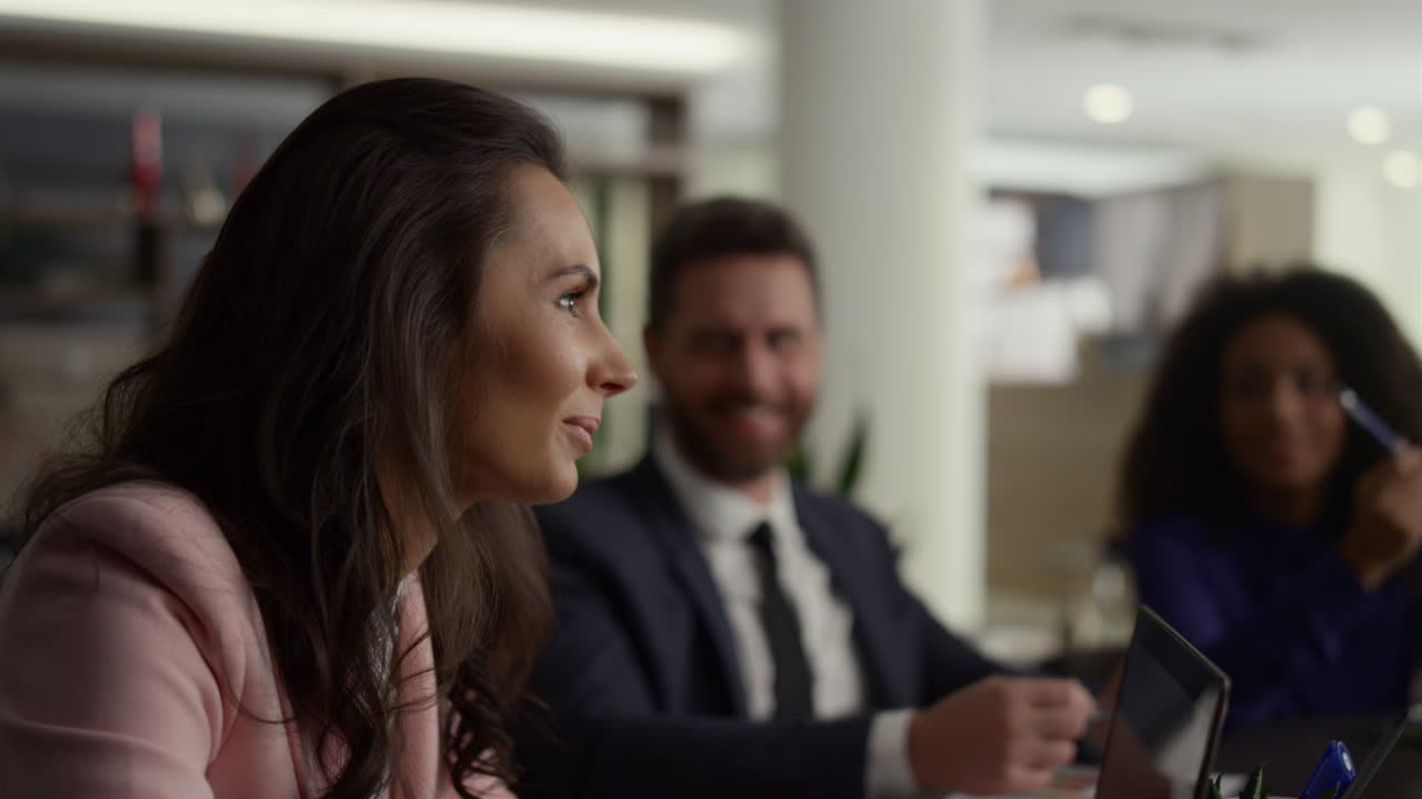 Multiethnic business group talking