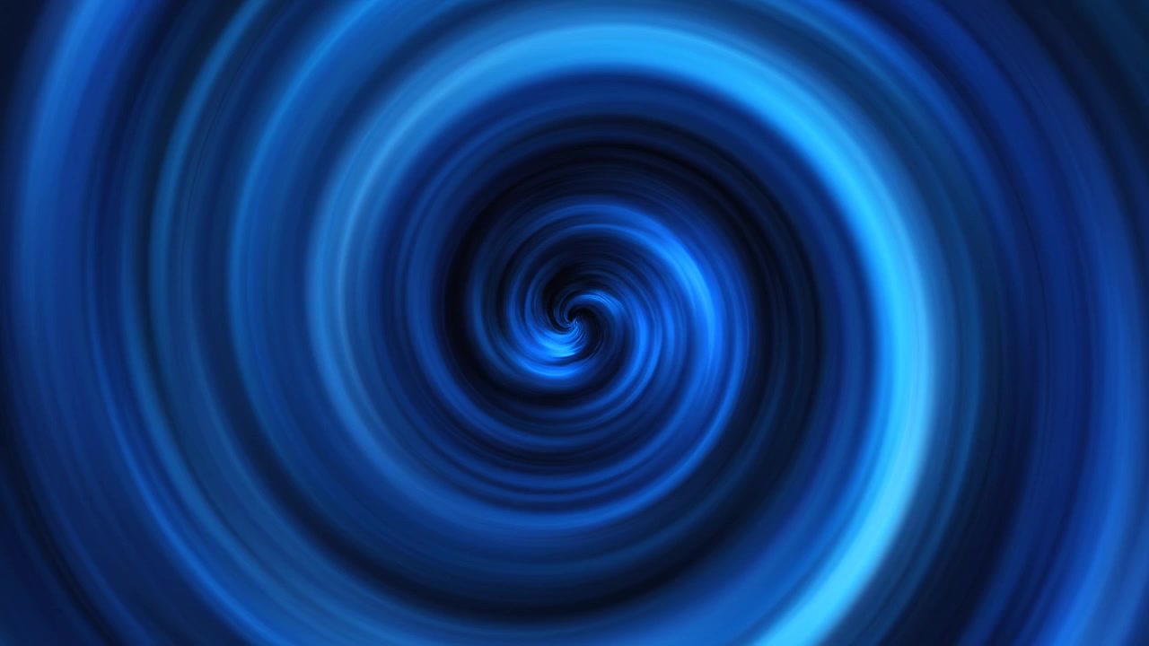 Abstract Blue Liquid Spiral Motion Background with Glowing Core