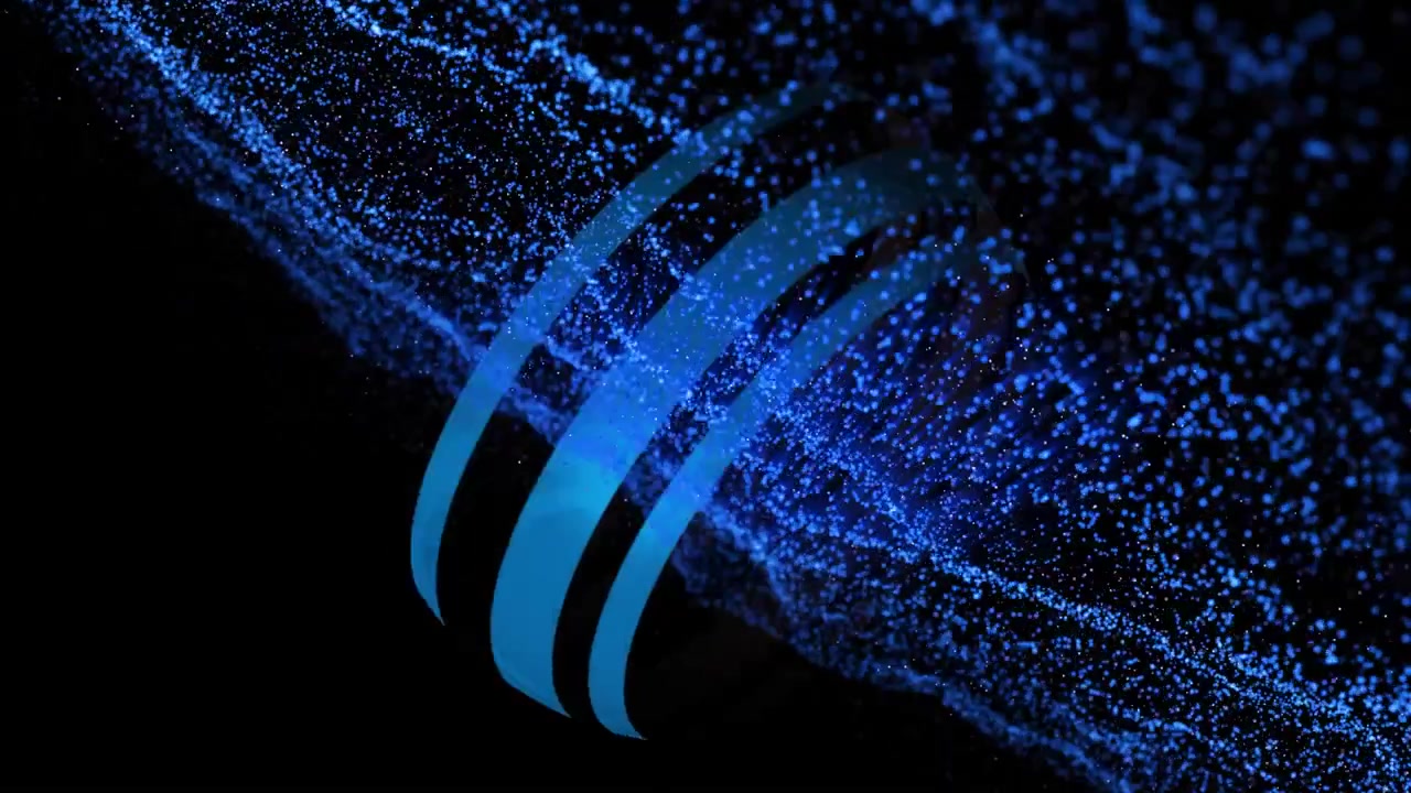 Animation of moving shapes over light spots on black background