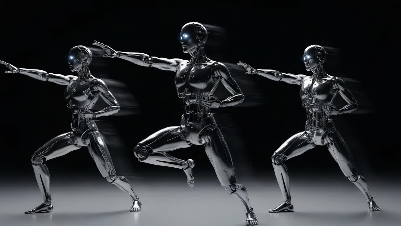 Dynamic Movement of Advanced Robots in Action: A Glimpse into Futuristic Technology Showcasing Sleek Designs and Fluid Motion