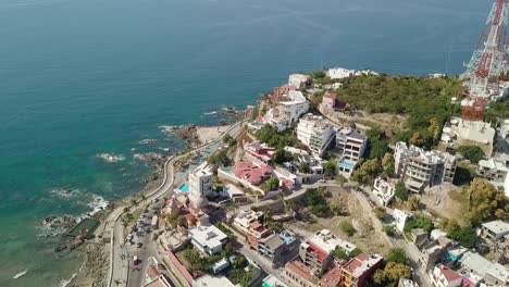 flying above the coast beach seashore in latin america