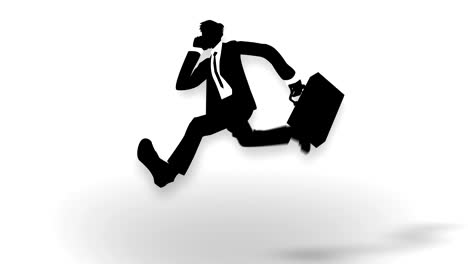 Male Silhouette Running, Businessman, Loop Animation,