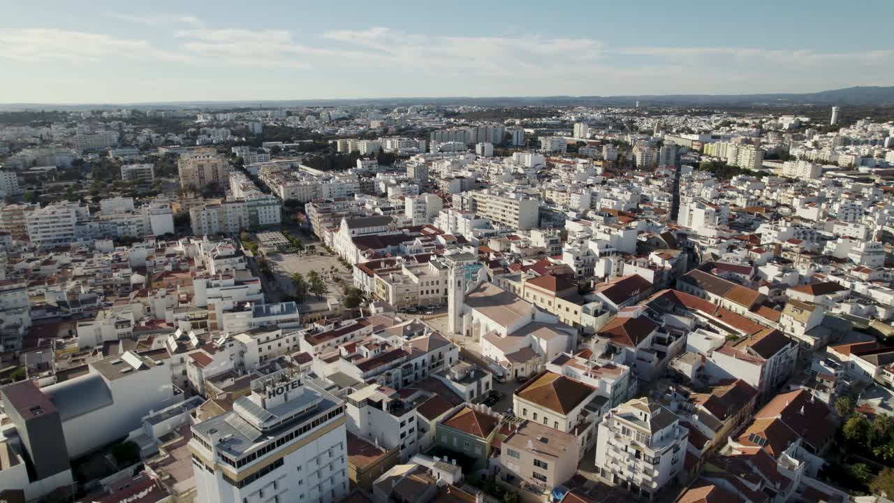 Città di Portimao in Portogallo. Vista panoramica aerea