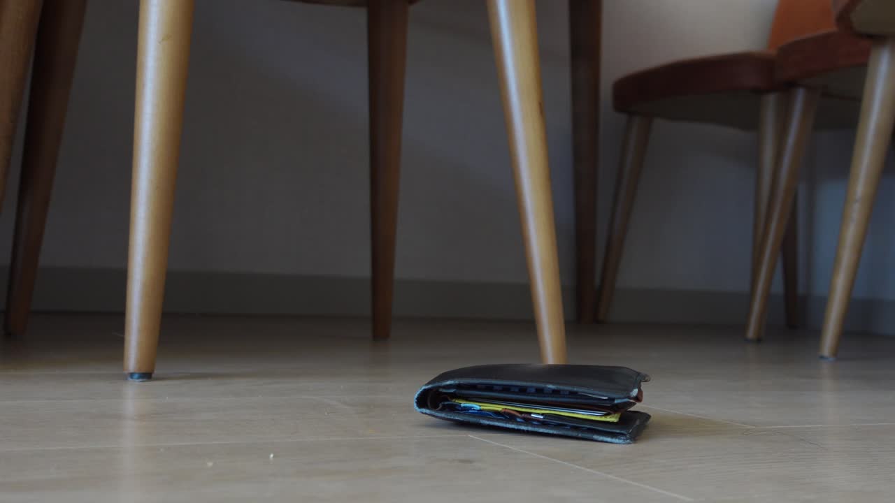 billetera perdida en el suelo