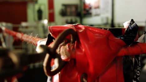 primer plano de un ring de boxeo vacío