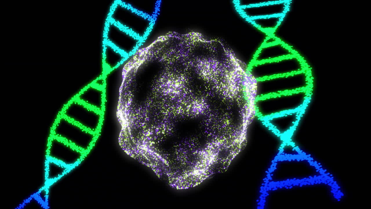 dna 줄무와 반이는 입자 구조, 과학 애니메이션