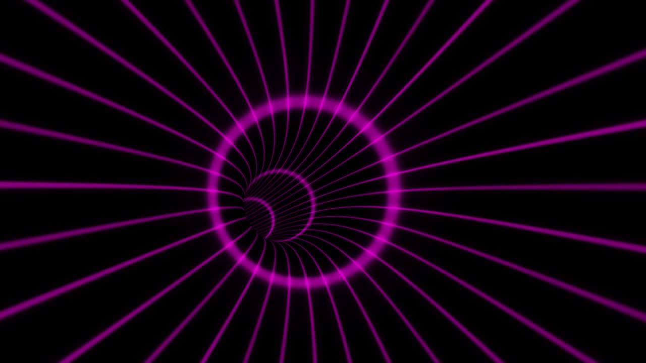 4K Futuristic technology abstract background with pink lines for network, big data, data center, server, vj, internet, speed. abstract 3d tunnel from a grid. 3d animation loop 4K