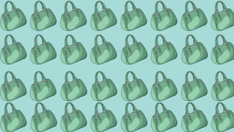 animation of green bag repeated on green backgroud