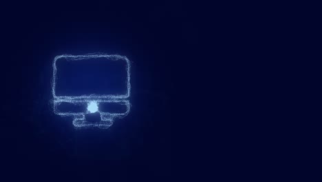 icono de monitor de computadora con efecto plexo. líneas conectadas con puntos. líneas plexo