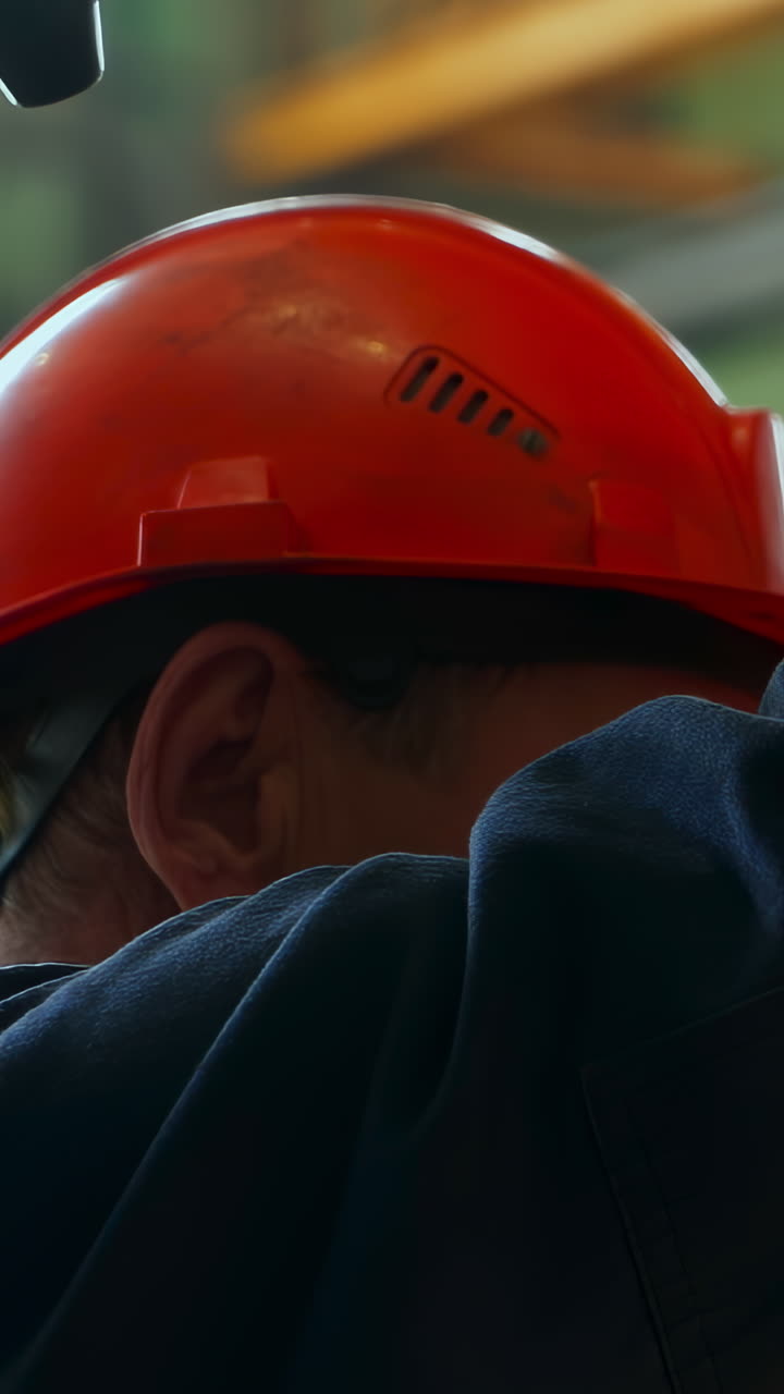 Construction worker with hard hat