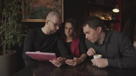 business people meeting in a cafe