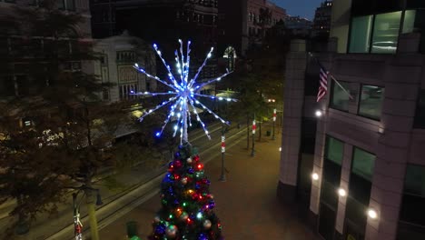 outdoor christmas tree at night