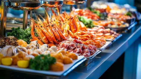 seafood and meat buffet
