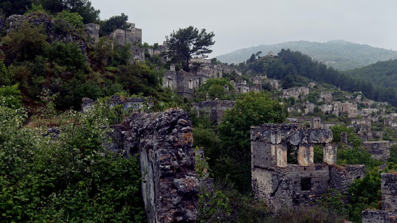 Ruins of old abandoned Greek village of Kayakoy Turkey deserted ghost town