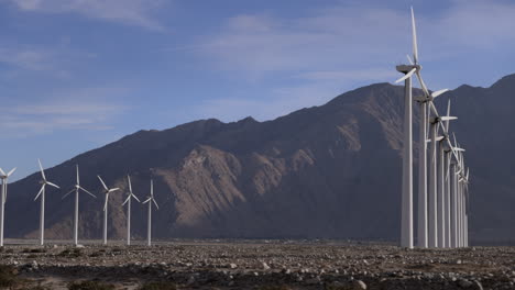 Rows-of-windmills-pass-by-from-the-passenger-side-window-of-a-car-driving-past