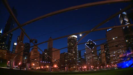 downtown chicago skyline at night from millennium park 3