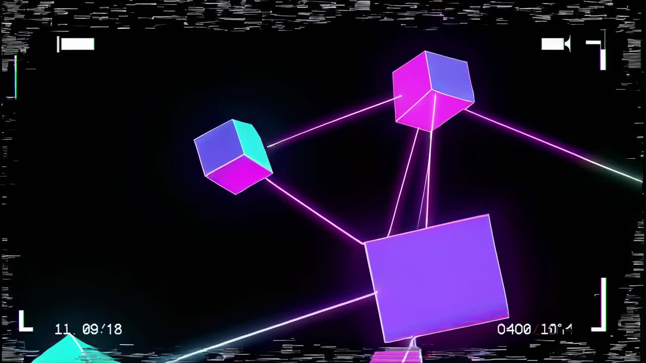 cubos de neón abstractos