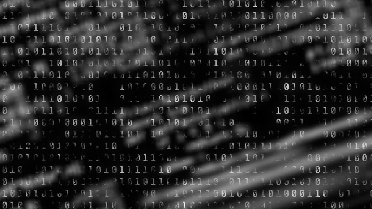 animación del procesamiento de datos con fondo negro