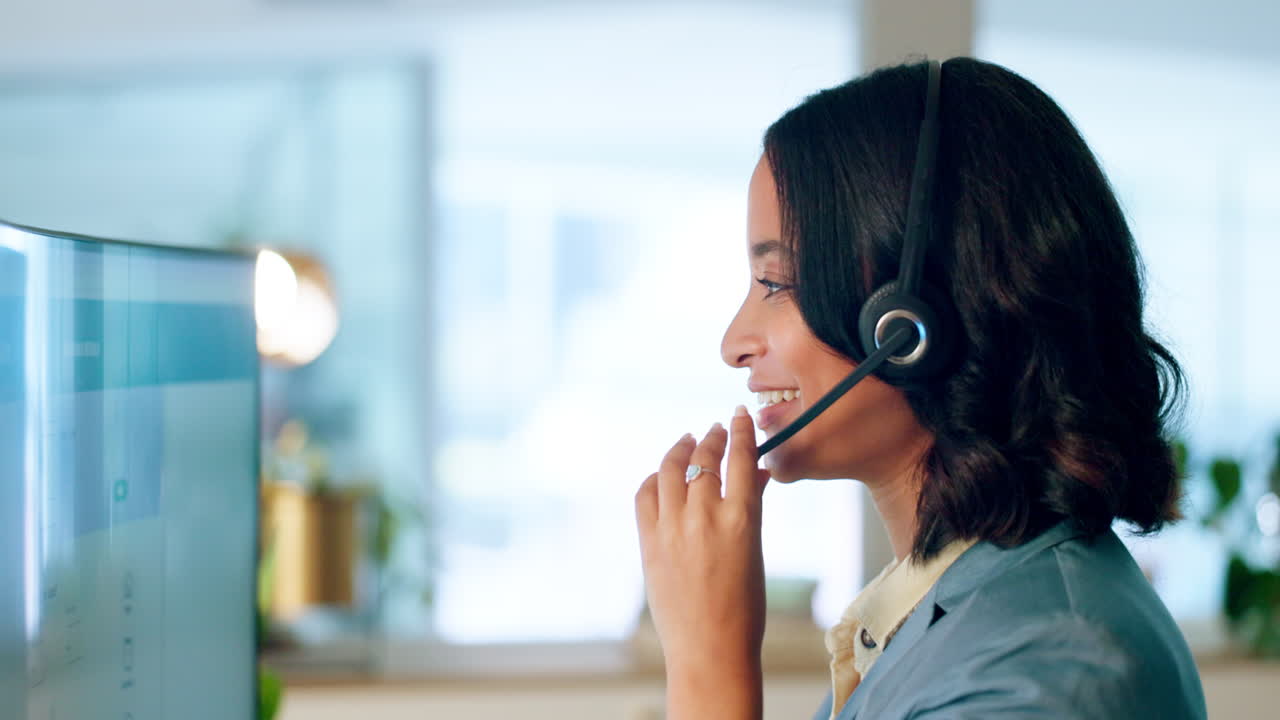 Donna d'affari, call center.