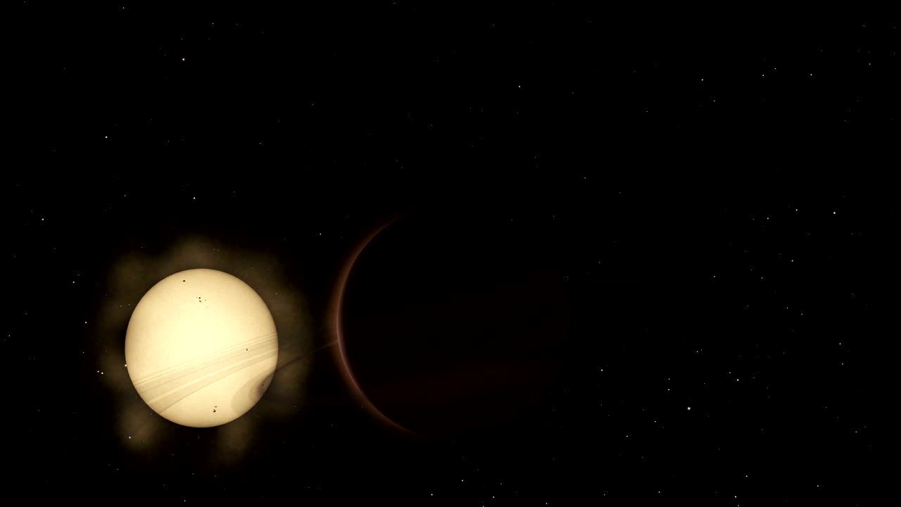 eclipse hipotético de un exoplaneta anillado