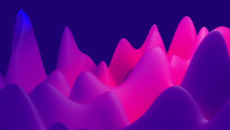 hills or peaks change smoothly in cycle. 4k abstract looped fantastic background with liquid color gradient and internal glow material. fantastic changing landscape. beautiful color transitions