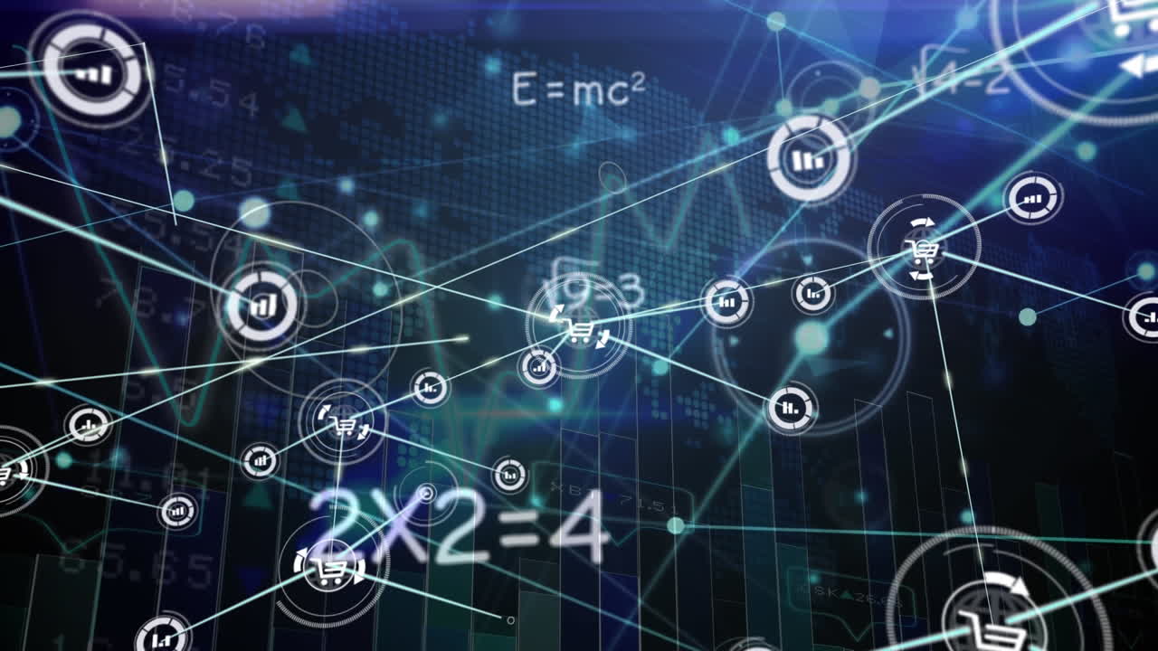 Animation of data processing over media icons