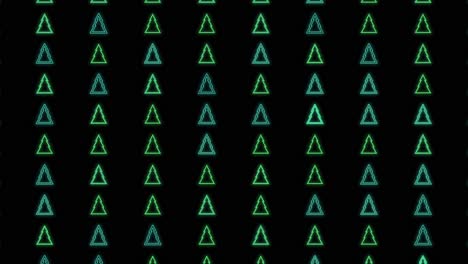 christmas trees pattern in rows with neon color in night