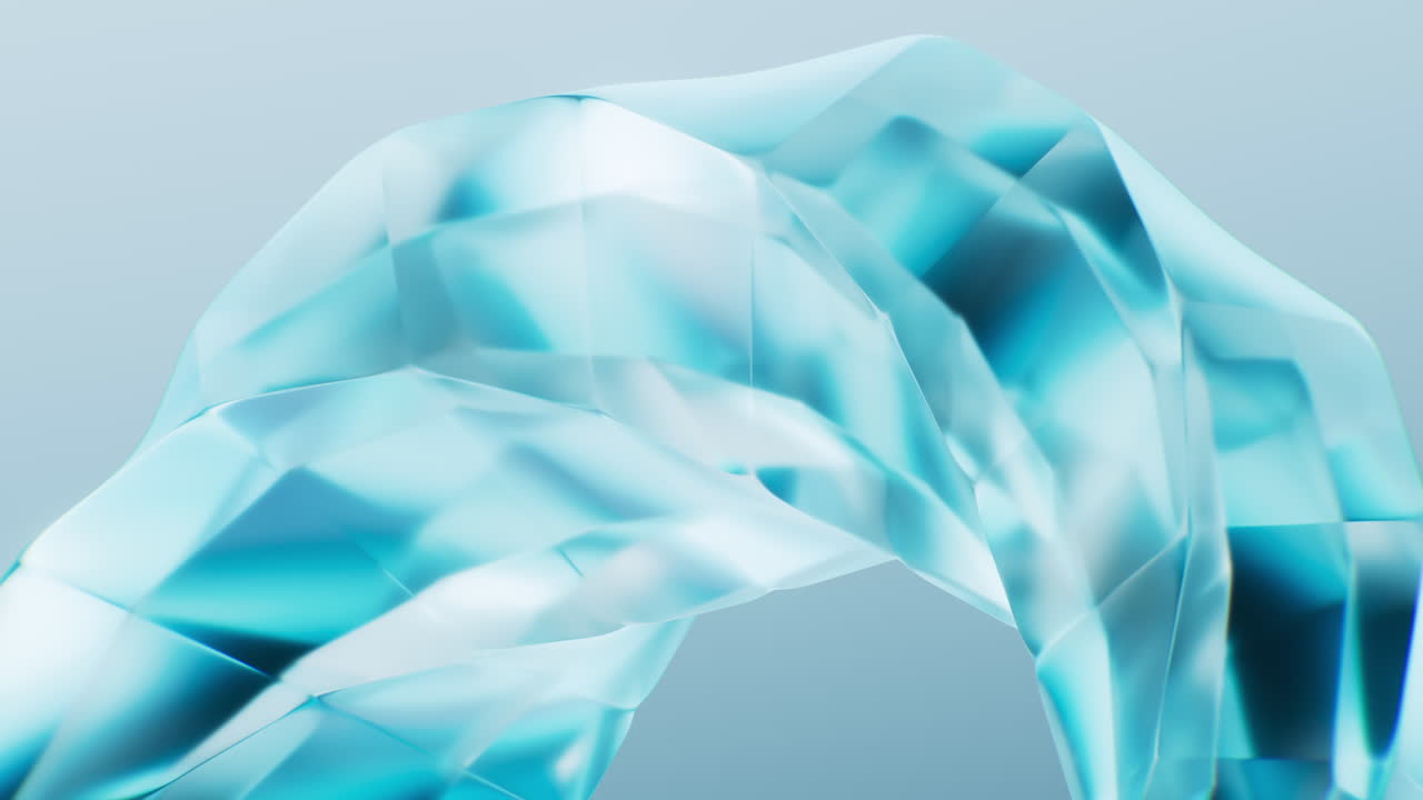 Flowing curve glass geometry background, 3d rendering