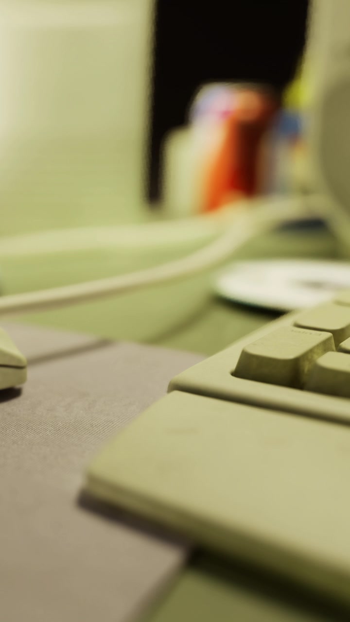 Close up view of keyboard on office desk during work session