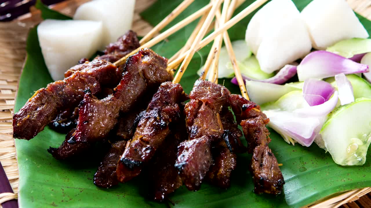 Malaysian satay footage