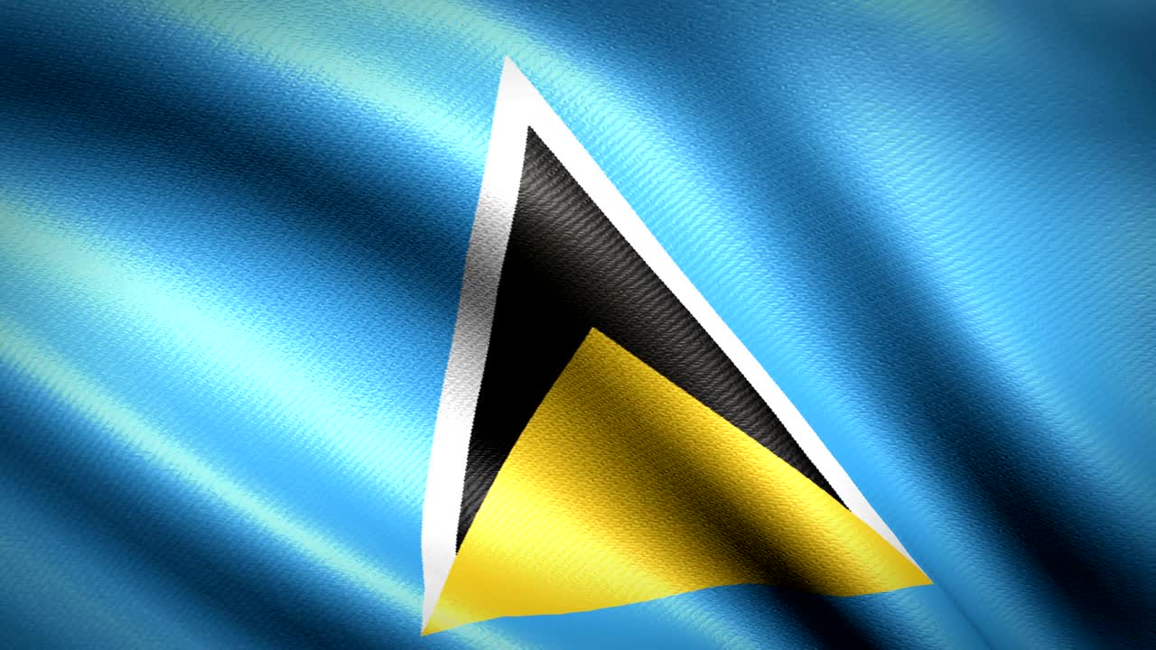 la bandera de santa lucía. animación de bucle sin costuras. video de alta definición en 4k