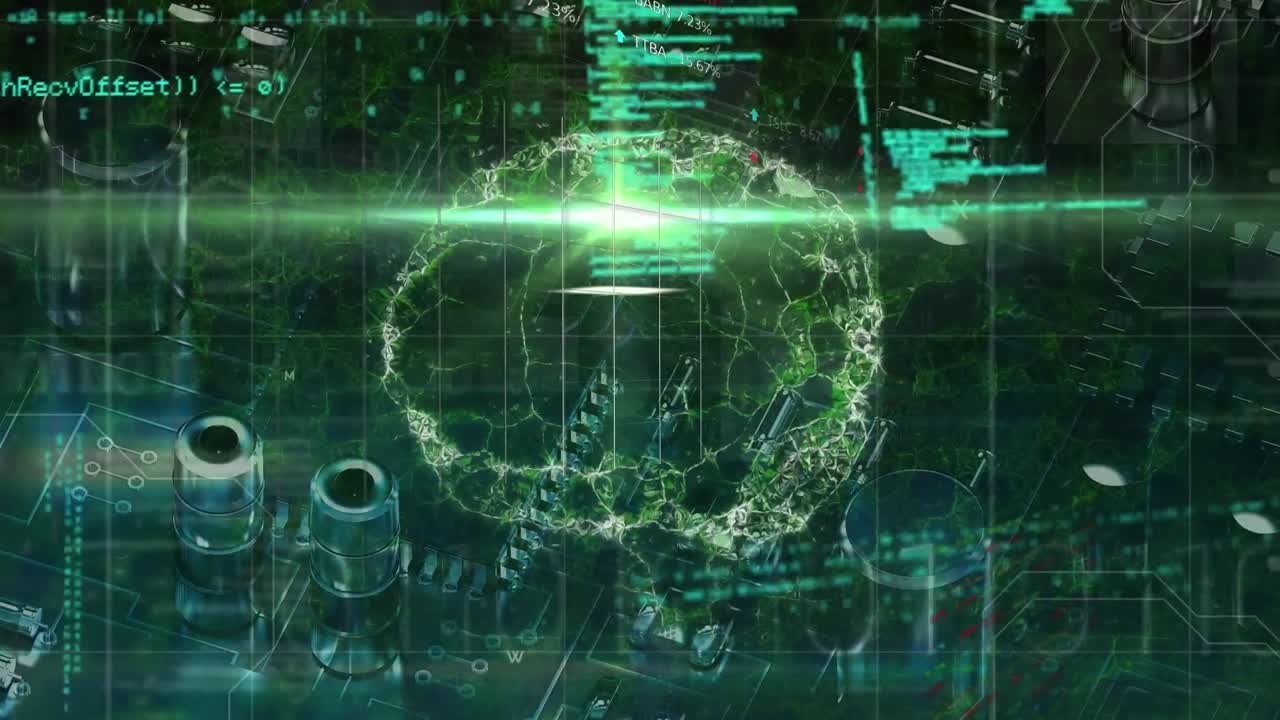 animación del procesamiento de datos sobre el cerebro