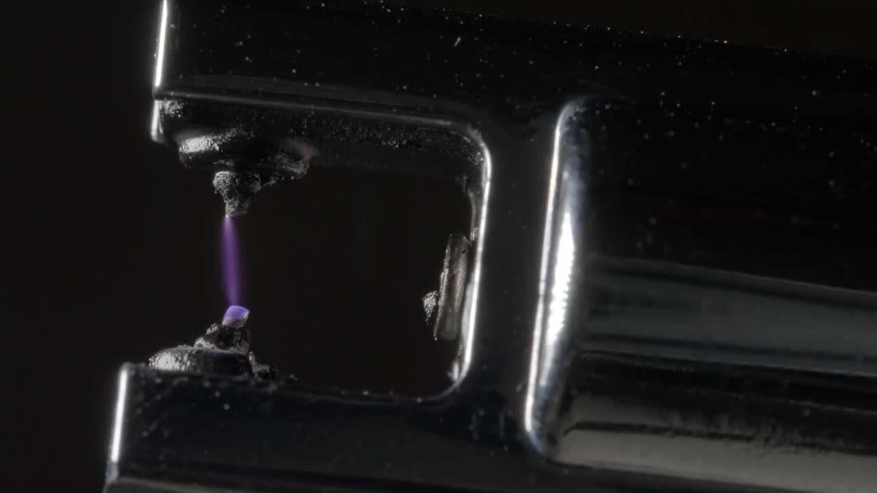 Electric Arc Lighter Plasma Spark - Slow Motion Close Up Video 120fps