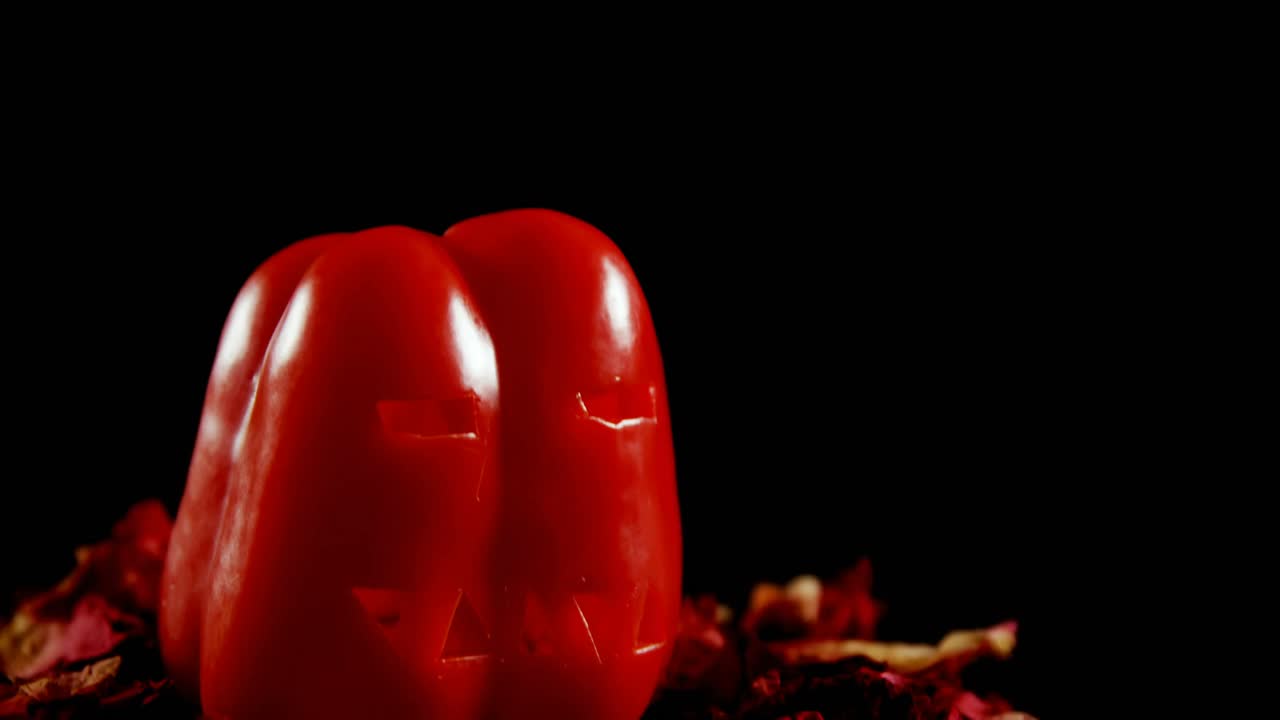 хэллоуин красный перец на черном фоне 4k
