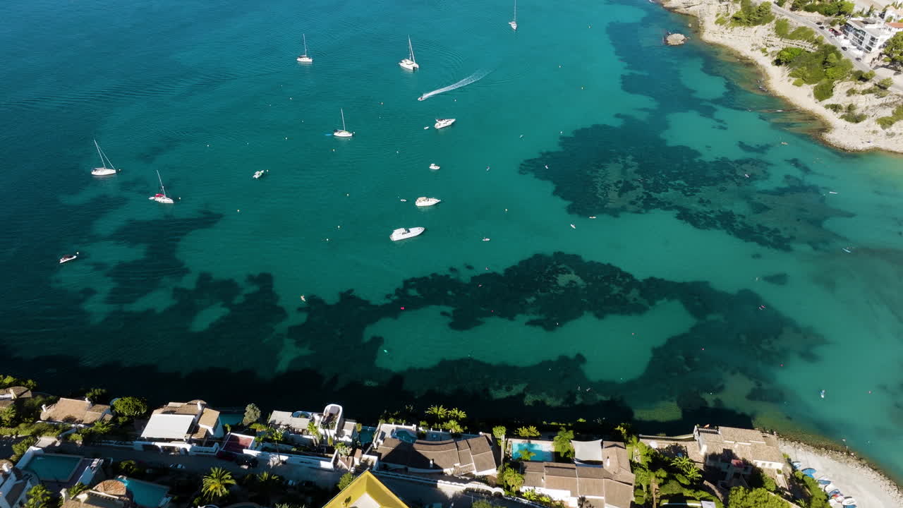 Coastal View of Mediterranean Bay with Boats