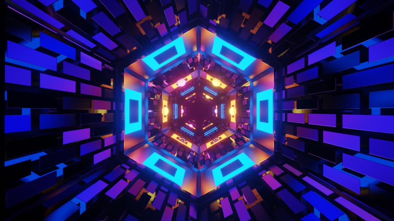 el colorido túnel de neón