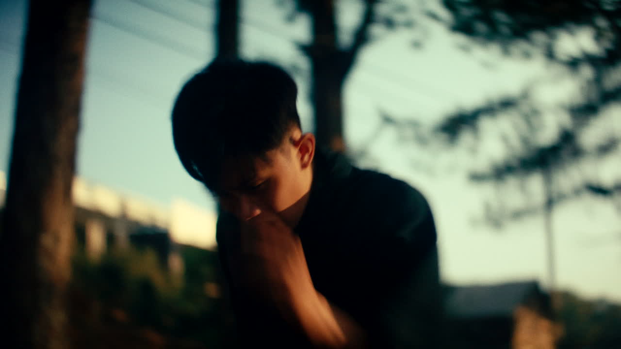 Blurred Figures in a Forest